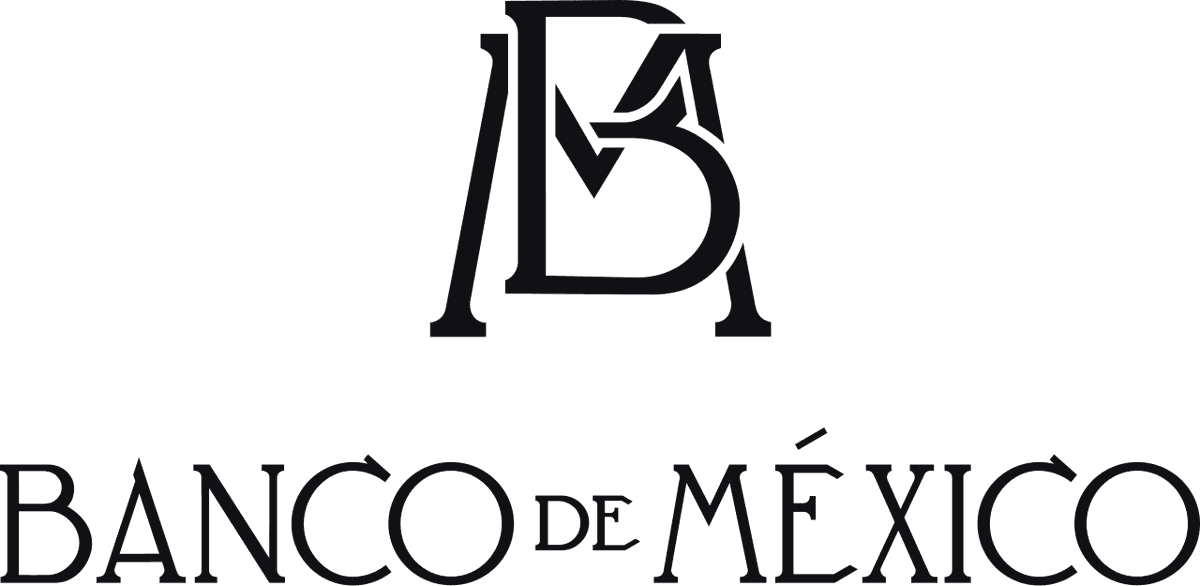 Logotipo oficial del Banco de México con las letras B y A estilizadas en negro sobre fondo blanco.