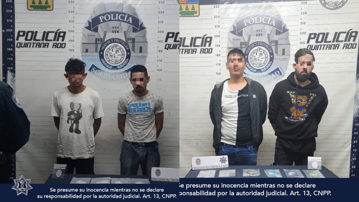 Otro golpe más a la delincuencia; detienen a cuatro y recuperan moto robada en Playa del Carmen