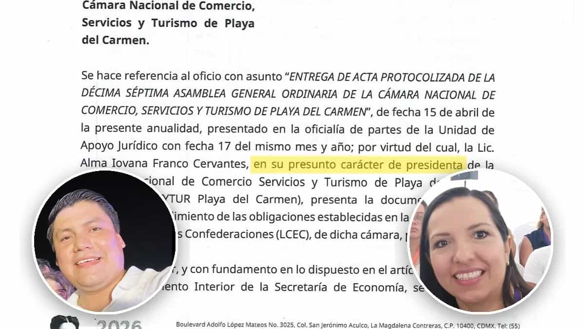 Desconoce Economía a Iovana Franco como presidenta de Canaco Playa del Carmen