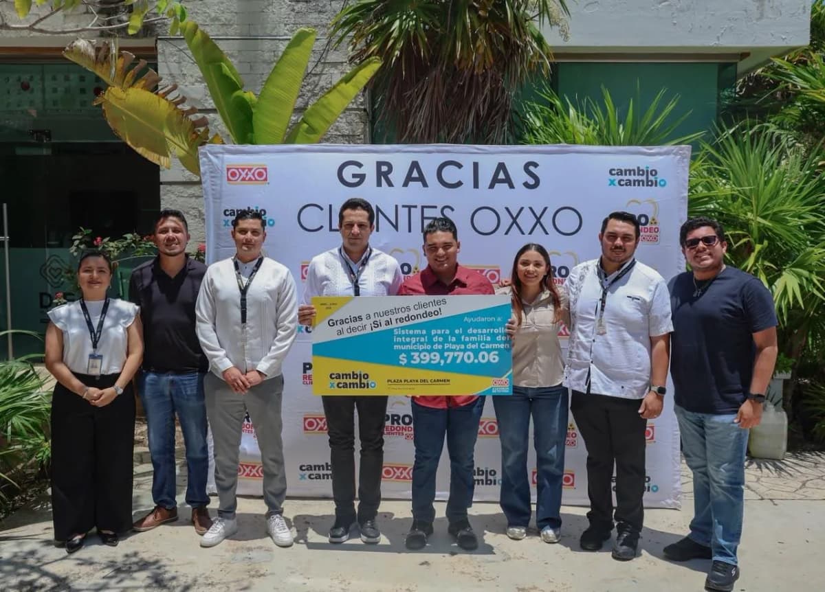 DIF Playa del Carmen recibe 399 mil pesos de Redondeo OXXO