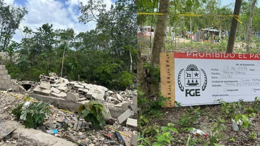 Impiden vecinos desalojo en colonia irregular Las Torres de Playa del Carmen